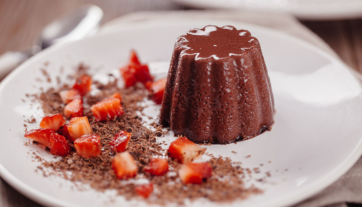 Flan de chocolate, dos pasiones en una