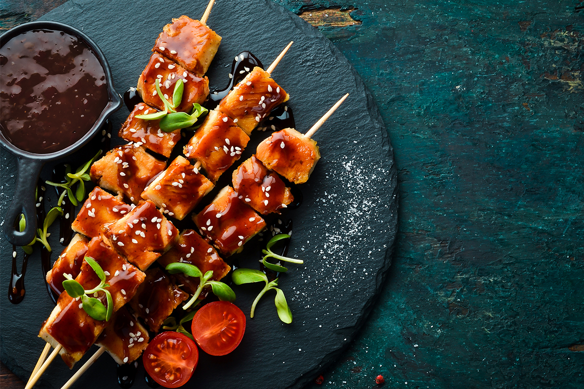 Chicken teriyaki y mucha más salsa
